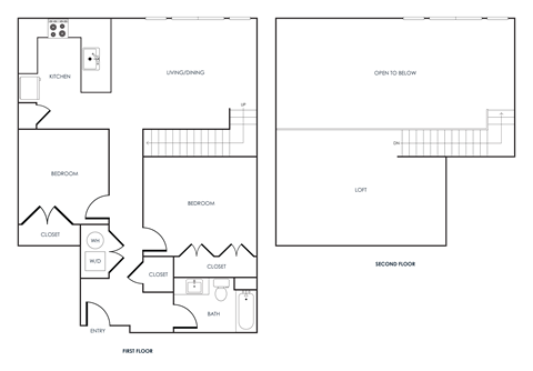 Floor plan for 2 beds, 1 bath, 1248 sqft